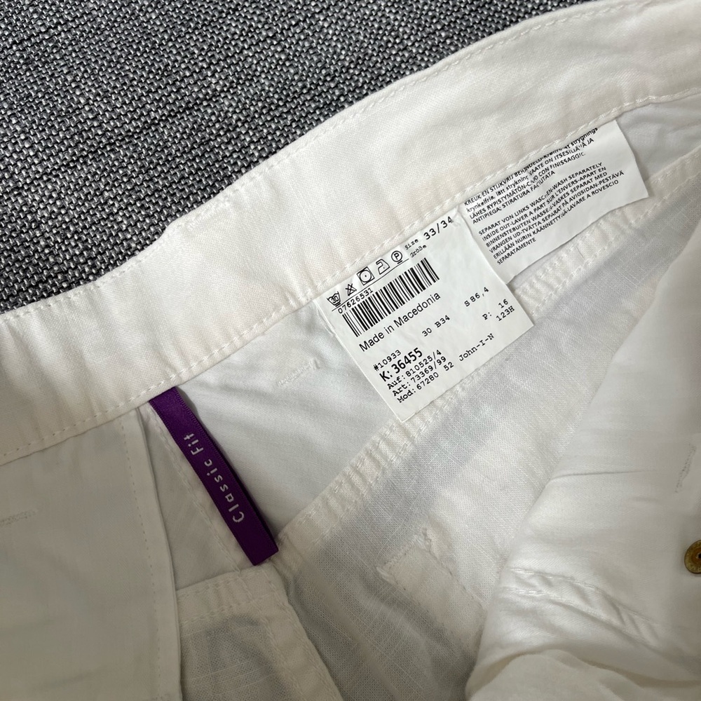 Bullock & Jones Men’s Off White Linen & Cotton Blend Pants 33/34 - Picture 4 of 6